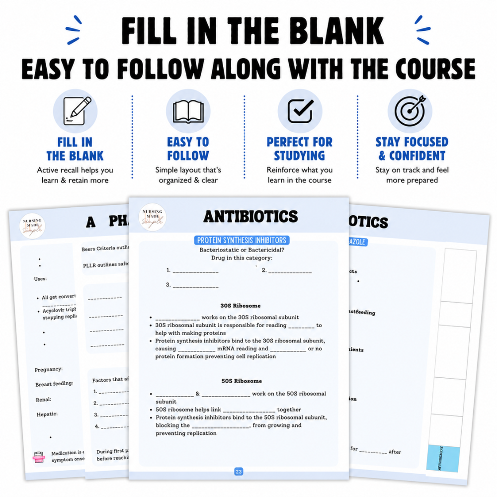 FNP Pharmacology Made Simple Workbook | Fill-in Study Guide for Nurse Practitioner Students | FNP Pharmacology Made Simple Workbook