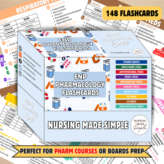 Family Nurse Practitioner Pharmacology Flashcards | Pharm Study Cards | NP Pharmacology Course Resource | NP Pharmacology Board Prep